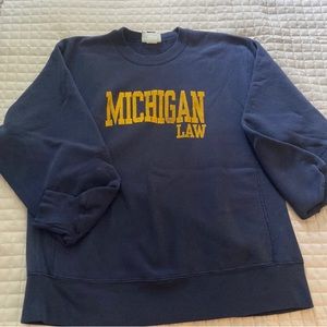Michigan law sweatshirt.  Vintage, sz XL small hole pictured